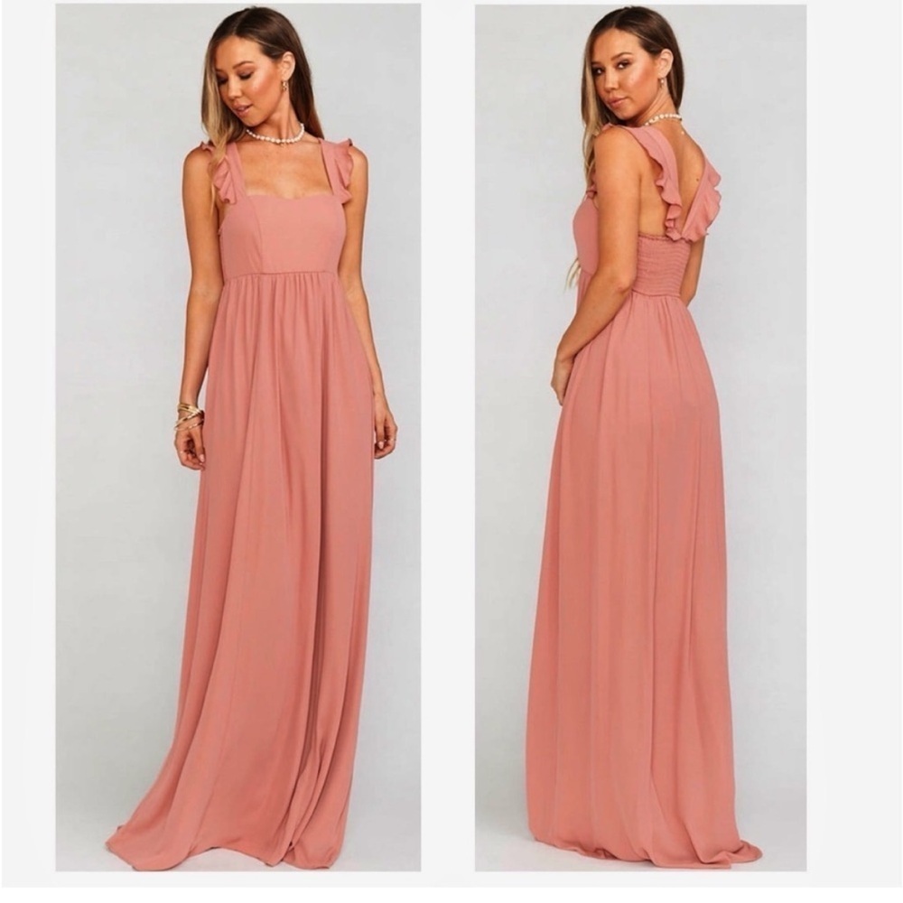 NWT Show Me Your Mumu June Maxi Dress in Rustic Mauve Crisp